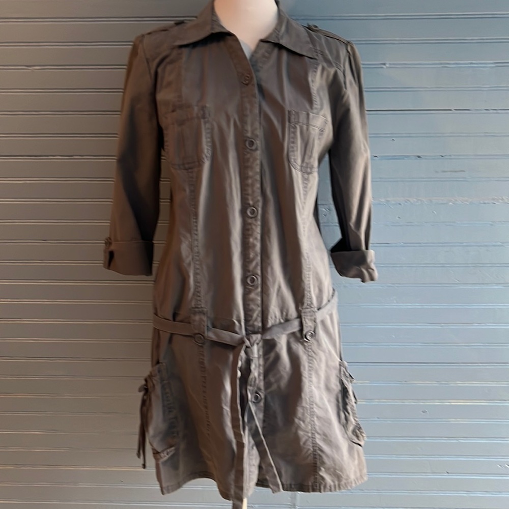 Mossimo industrial gray button down dress with belt